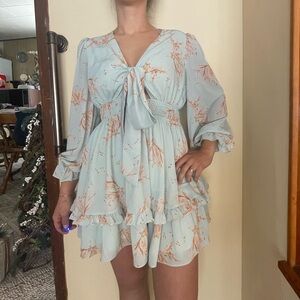 Exlura Floral Tie-Front Dress